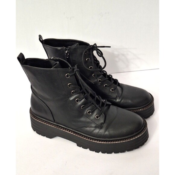 Y2K BCBG Generation Kayte Chunky Platform Combat Boots Womens Sz 10M Gothic - Picture 1 of 12